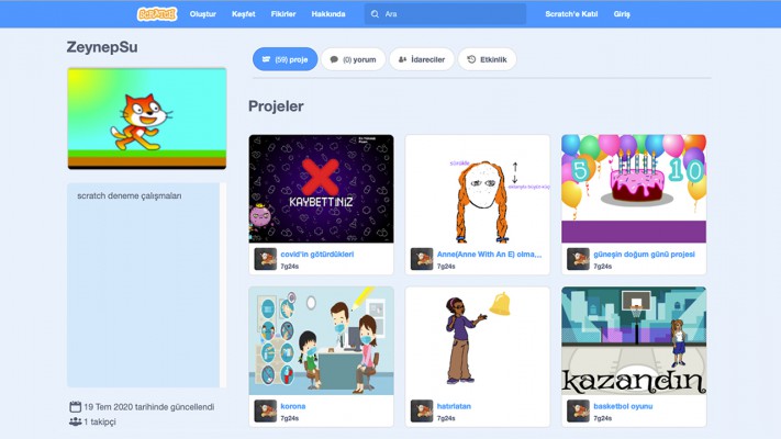 Scratch çocuklar için programlama aracı