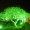 Gece... Karşıyaka Nikah Sarayı önünde yeşil ışıklandırılmış ağaç... (Fotoğraf : Lokman Dağ)